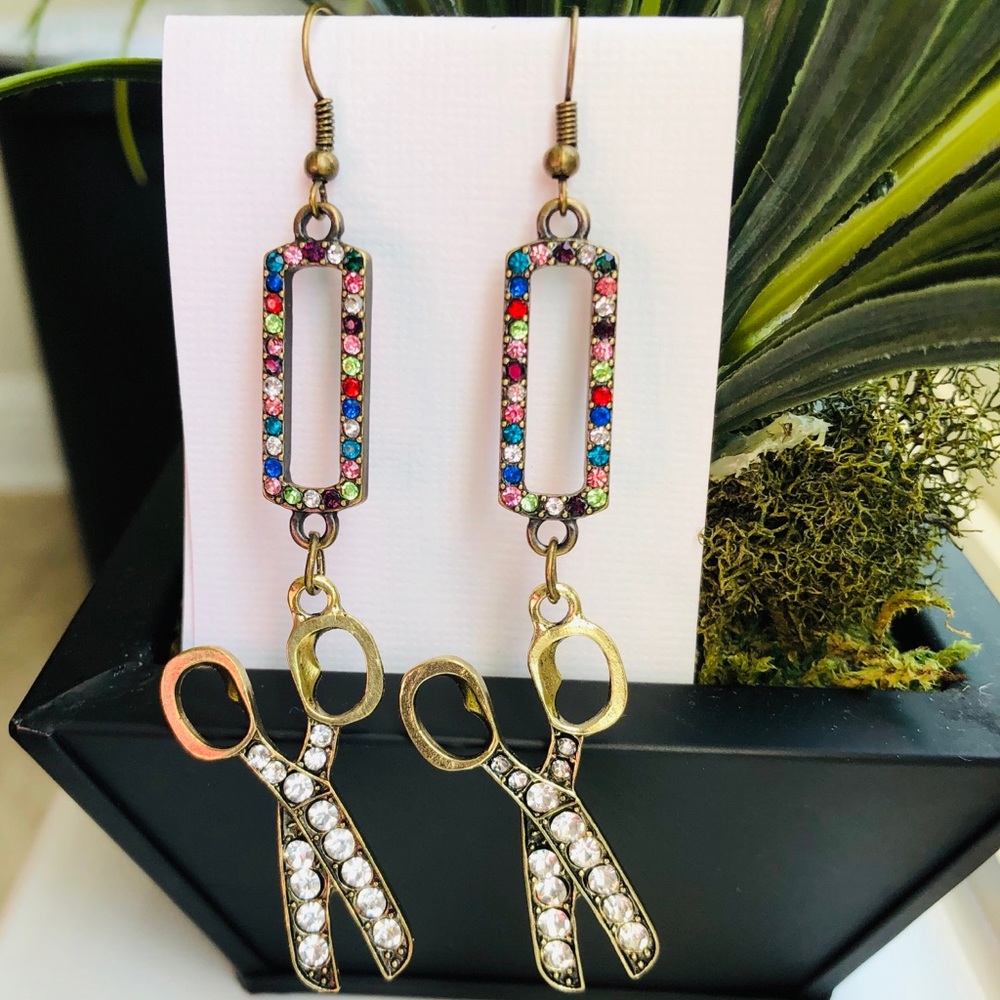Scissor Hairdresser Stylist Earrings Handmade NWT